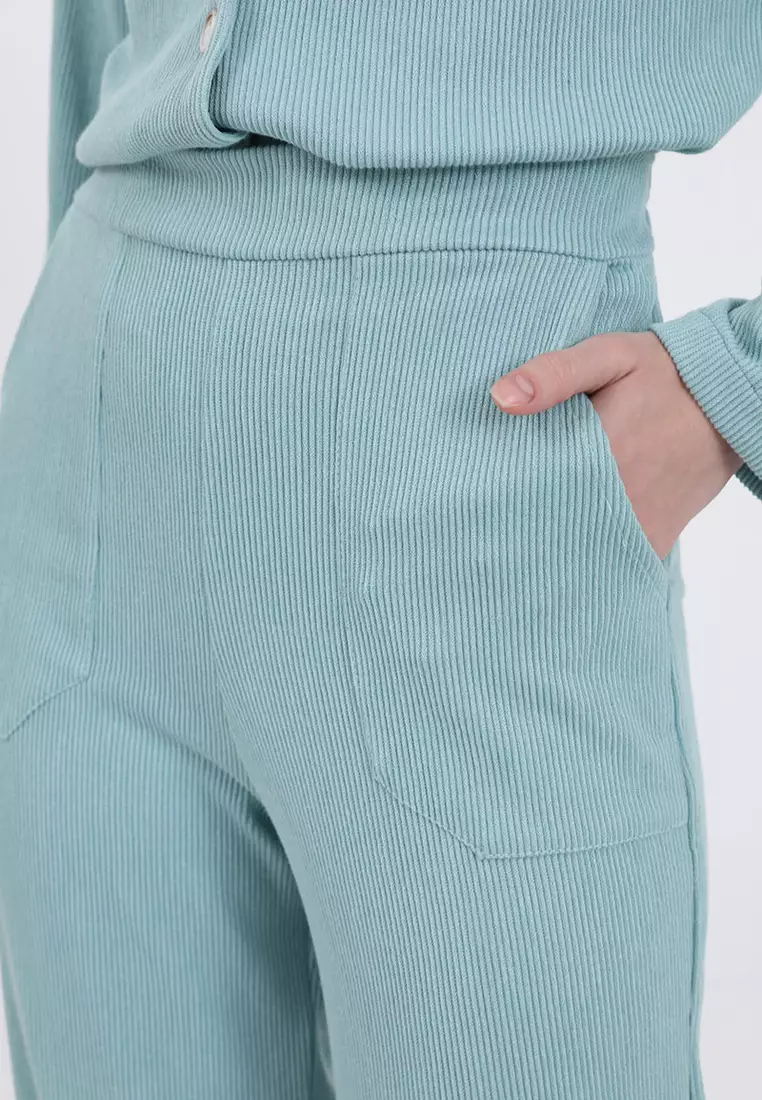 Sofia Megia Knit Pants Green