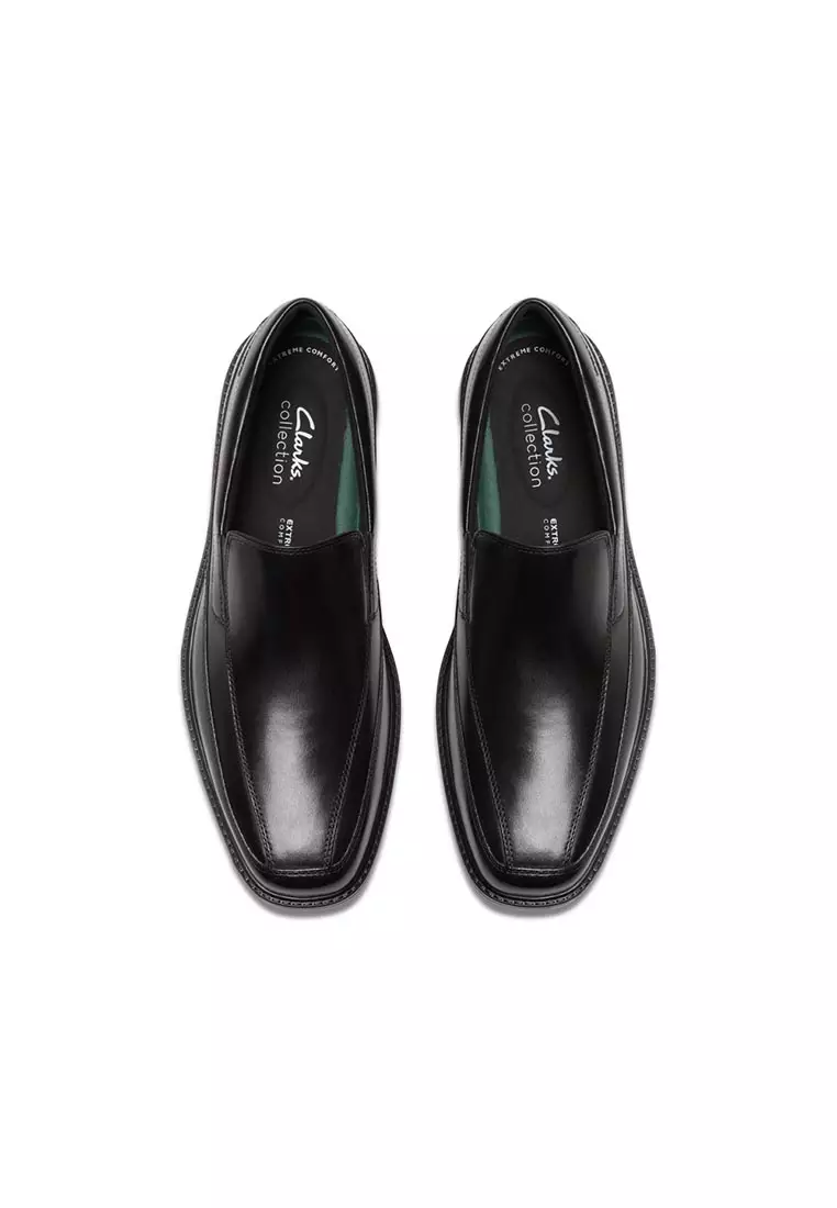 Mens Cosgrove Free Formal Shoes Black Leather - Wide Fit