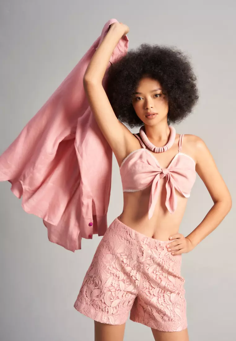 Light Pink Lace Shorts