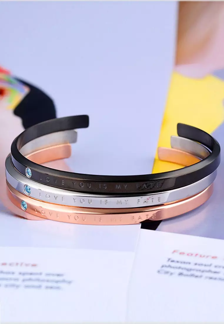 Open Arc Bangle - Black (Women)