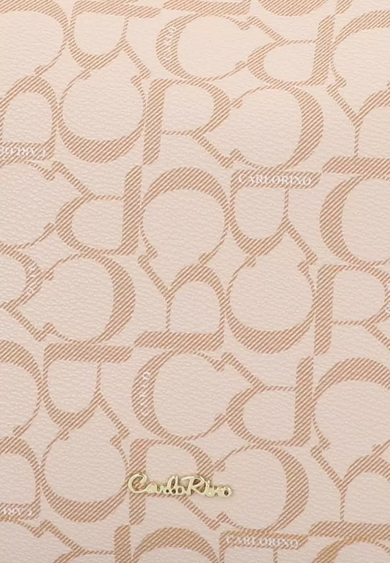 Medium Beige Carlo GEO Shoulder Bag