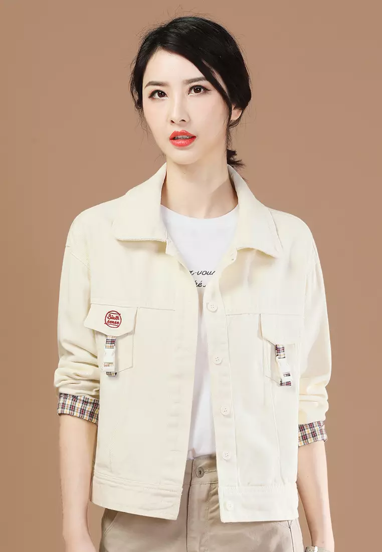 White colour jacket for girl cheap