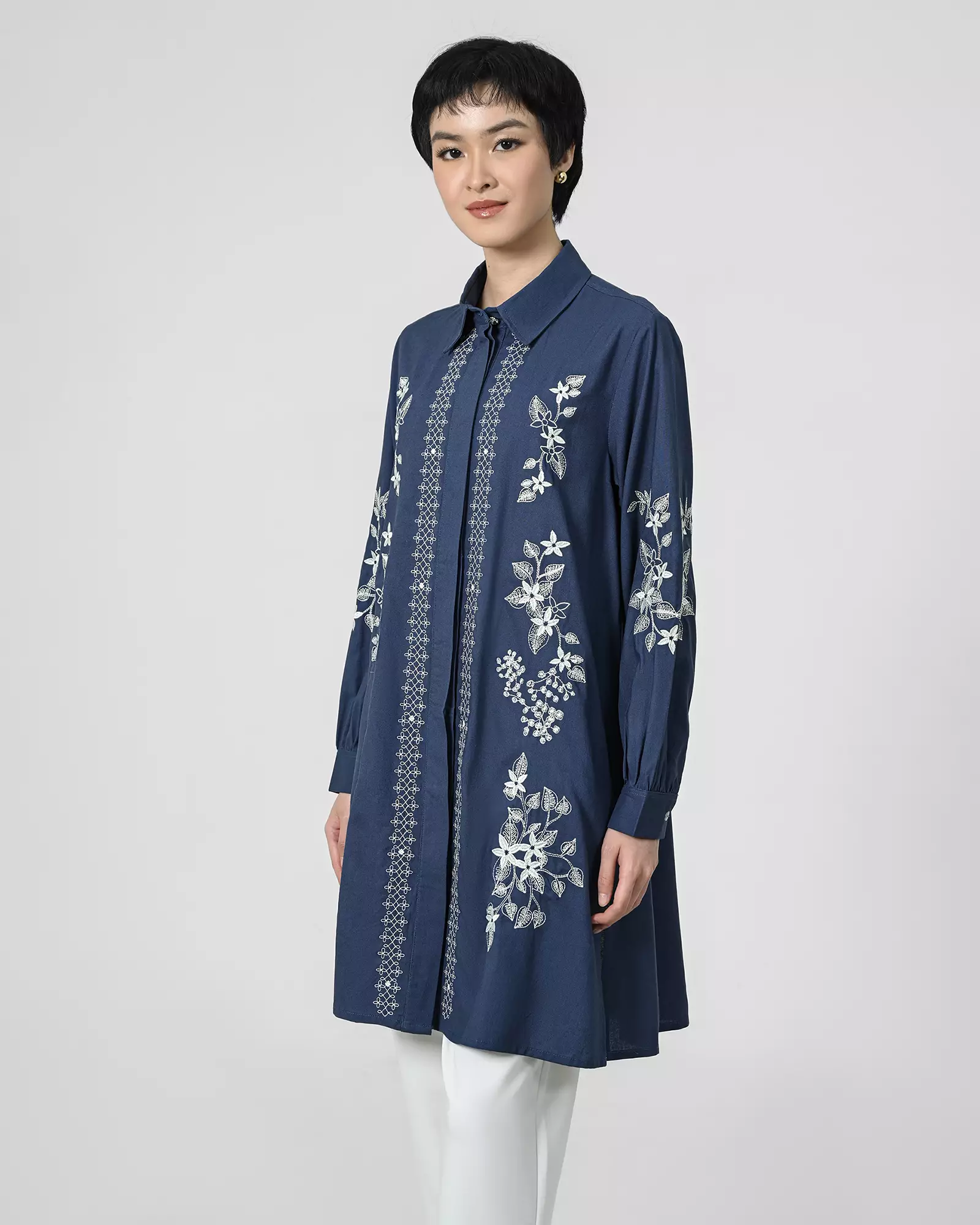 Geulis.id GLORIOSA LINEN TUNIC - DENIM