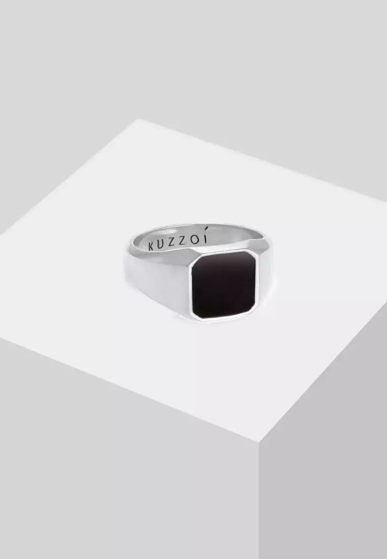 EXCLUSIVE Cincin Perhiasan Perak 925 Pria Signet Basic Trend