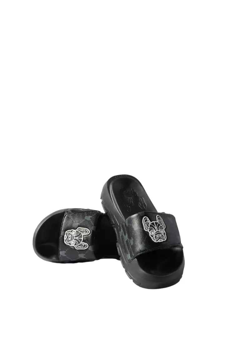 Space Run Monogram Slides - Pattern Black