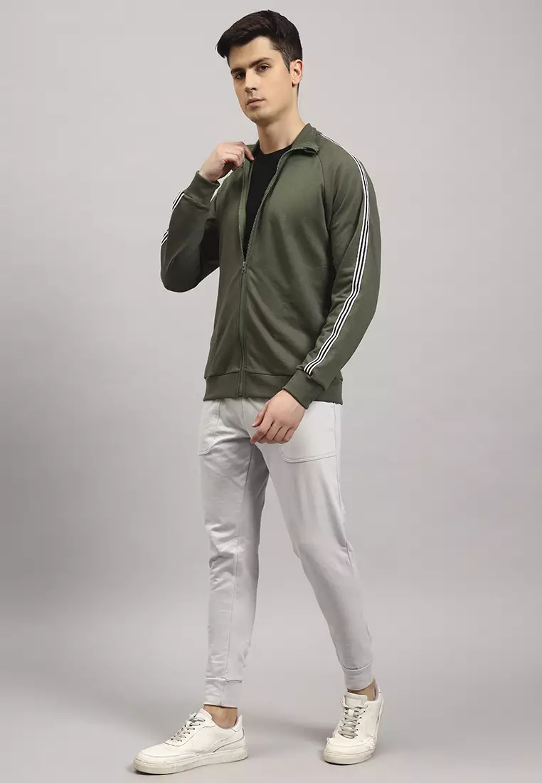 Men's CoreSync High-Neck Performance Green Jacket
