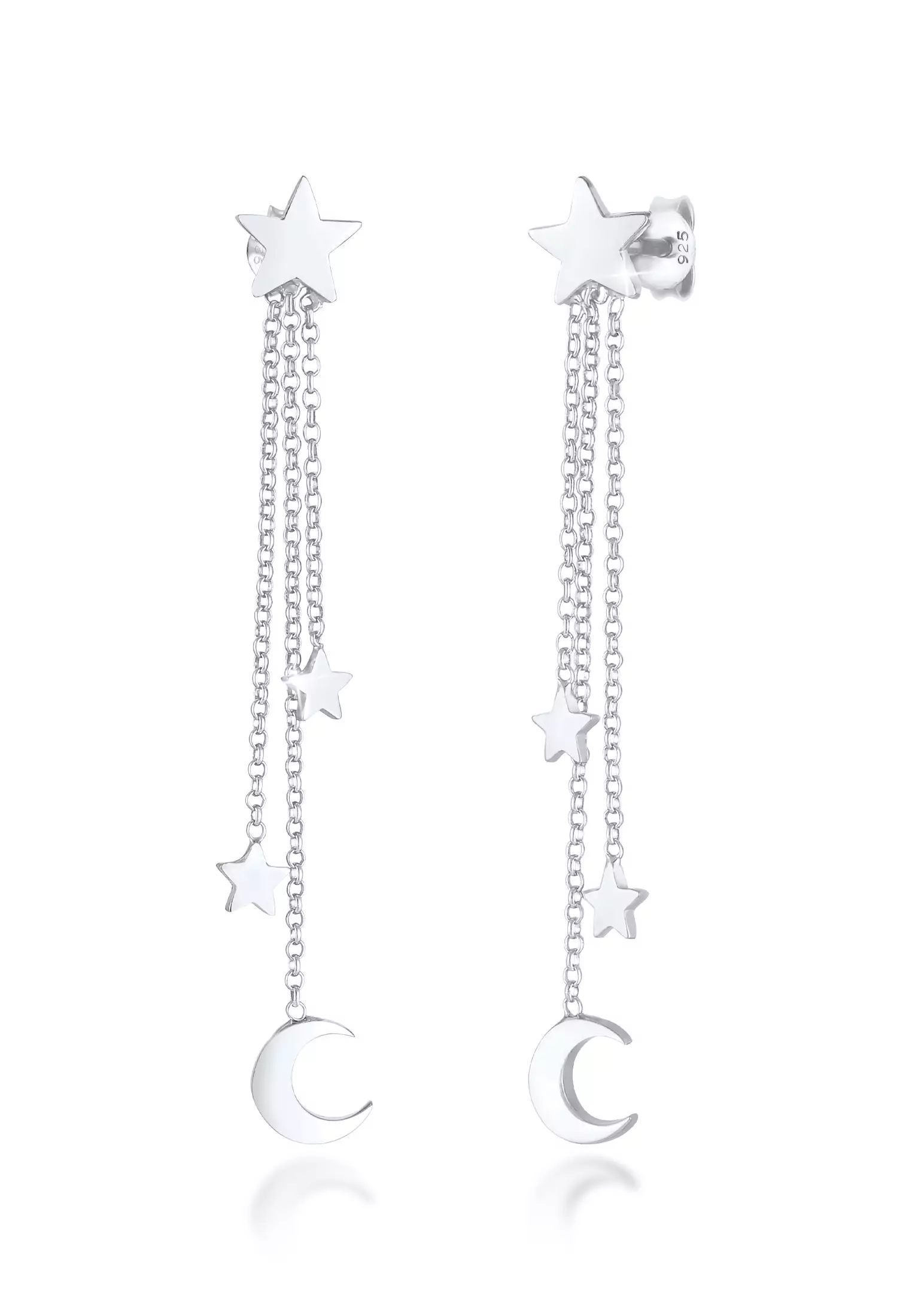 Dangle star top earrings silver
