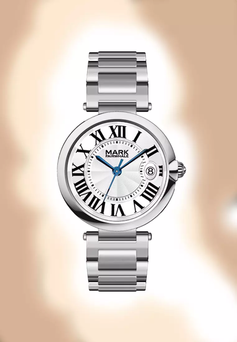 Ladies Stainless Steel Quartz Watch, 33mm, Metal Bracelet