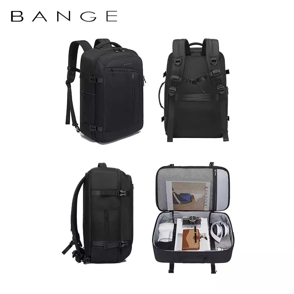 Bange BG1916 Tas Ransel Laptop Kerja Backpack Travel Waterproof 17 Inch- BLACK