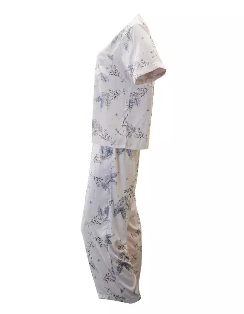 Luludi Piyama LNP 5080 - Cream Motif Bunga