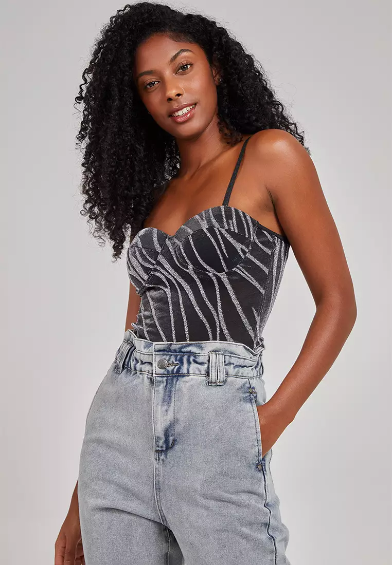 Bustier bodysuit top hot sale