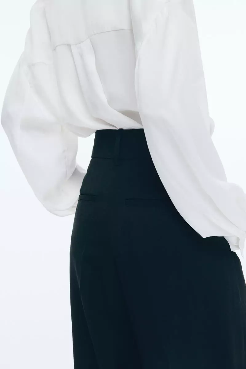 Wide linen-blend trousers