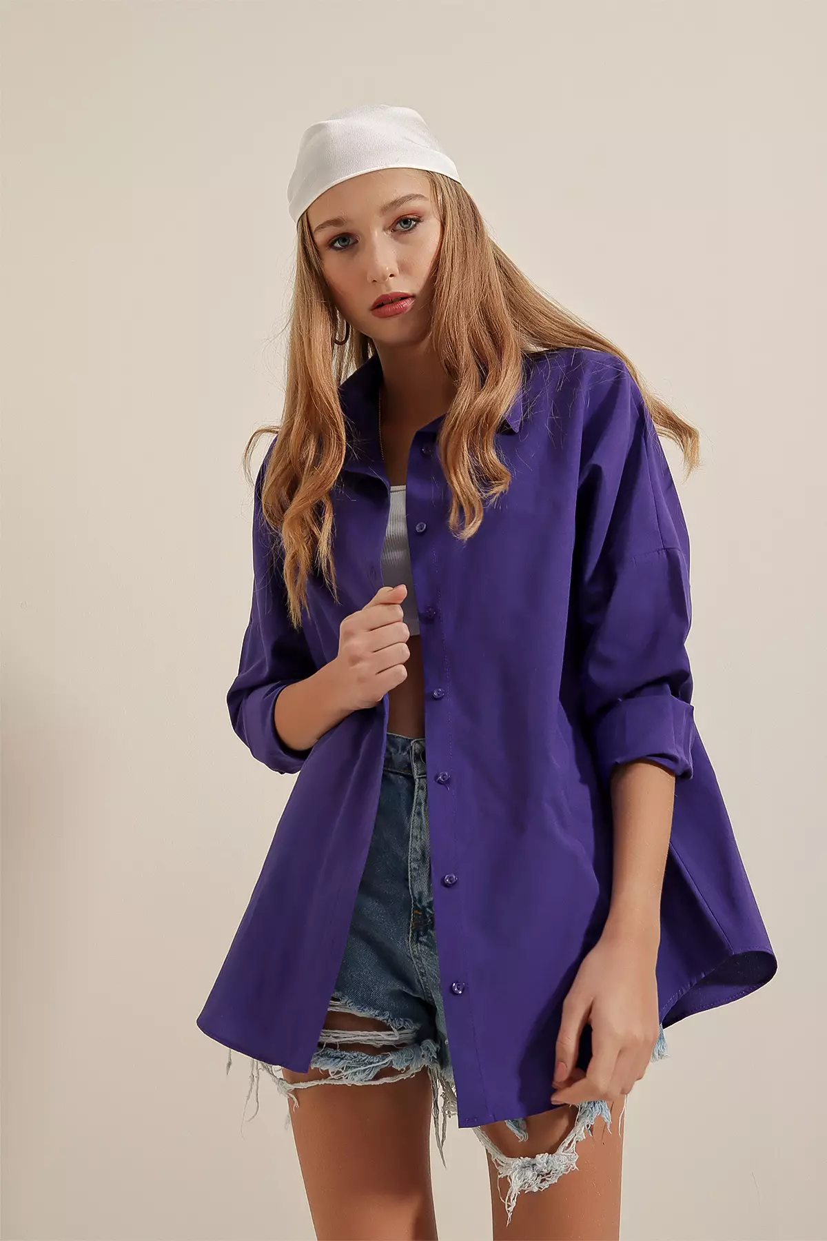 Oversized Long Basic Shirt