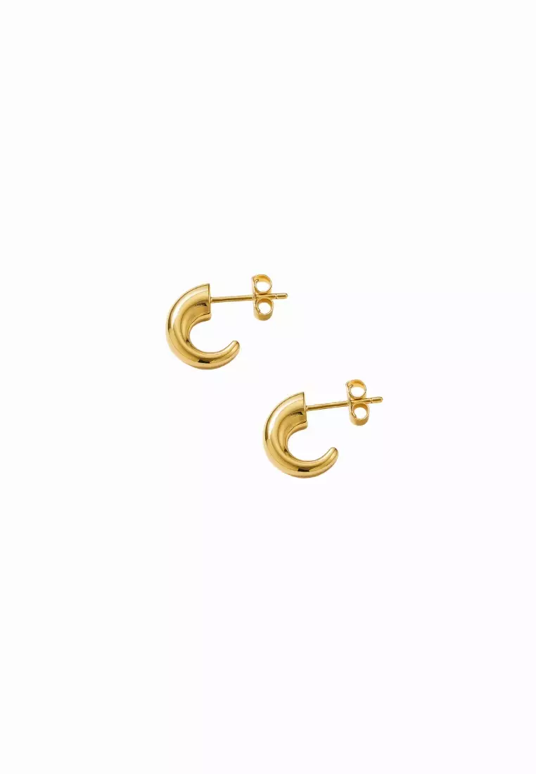 Virgolo 18K Gold Minimalist Stud Earrings