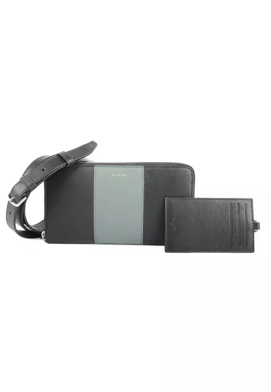 Bhytus.HP Long Wallet in Black,Green for UNISEX