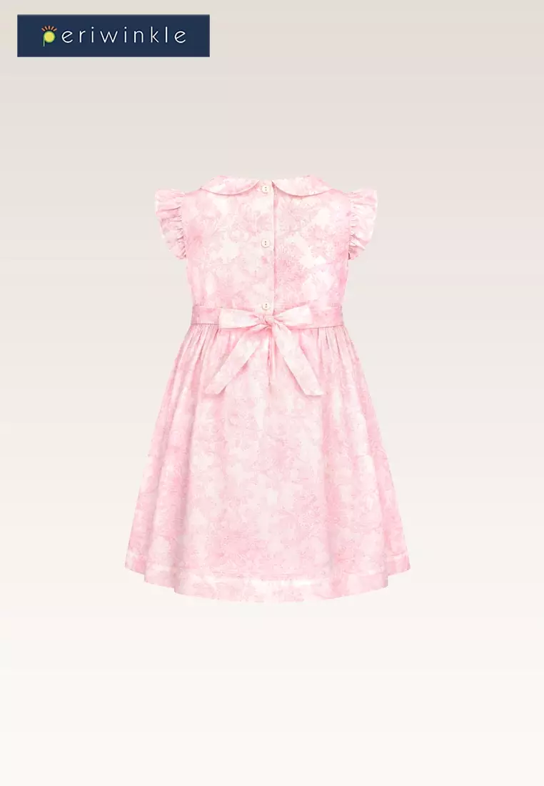 Periwinkle Girls Lauren Pink Textured Smocked Dress