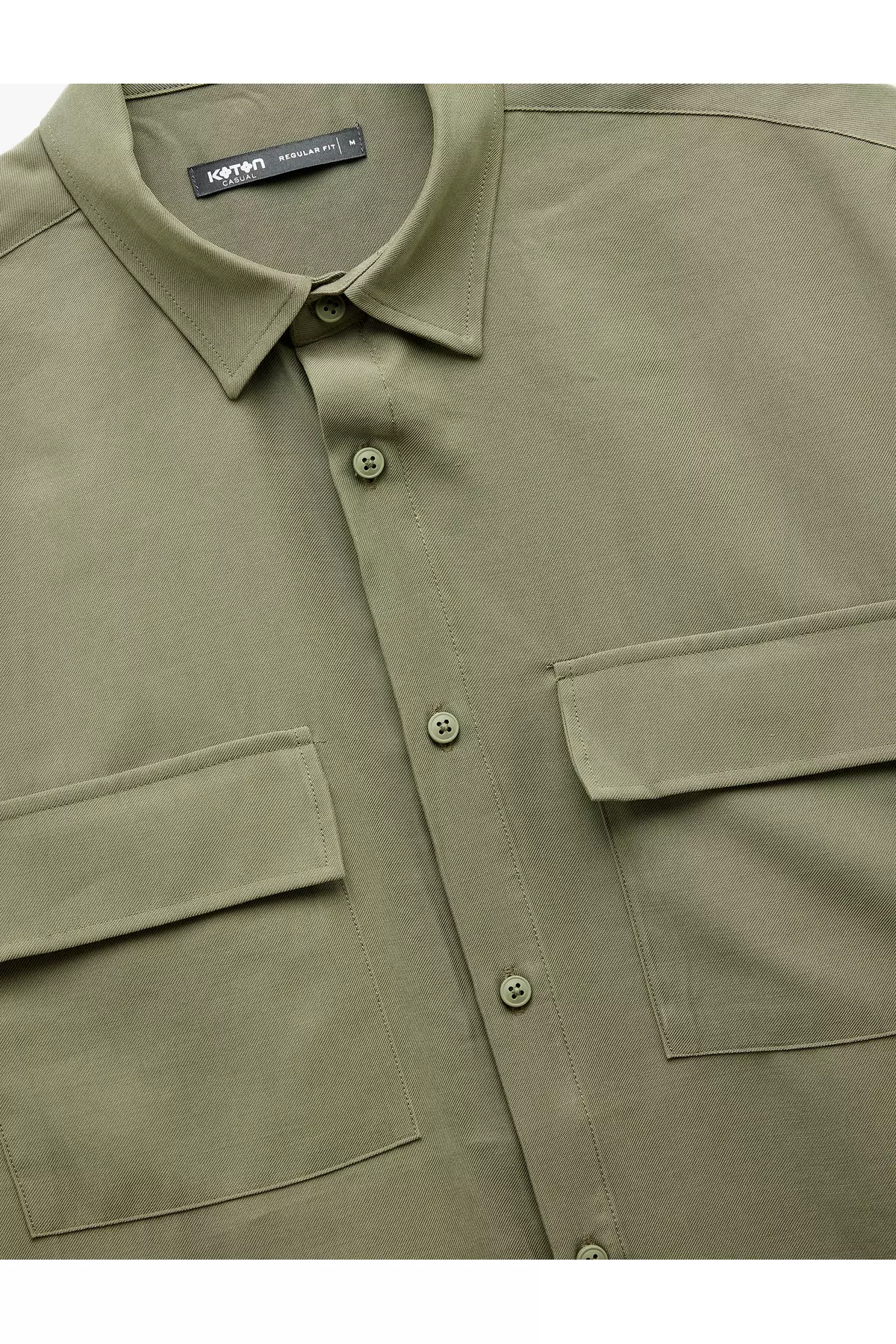 Buttoned Classic Collar Flap Pocket Detailed Rayon Regular Fit Viscose Short Sleeve Shirt