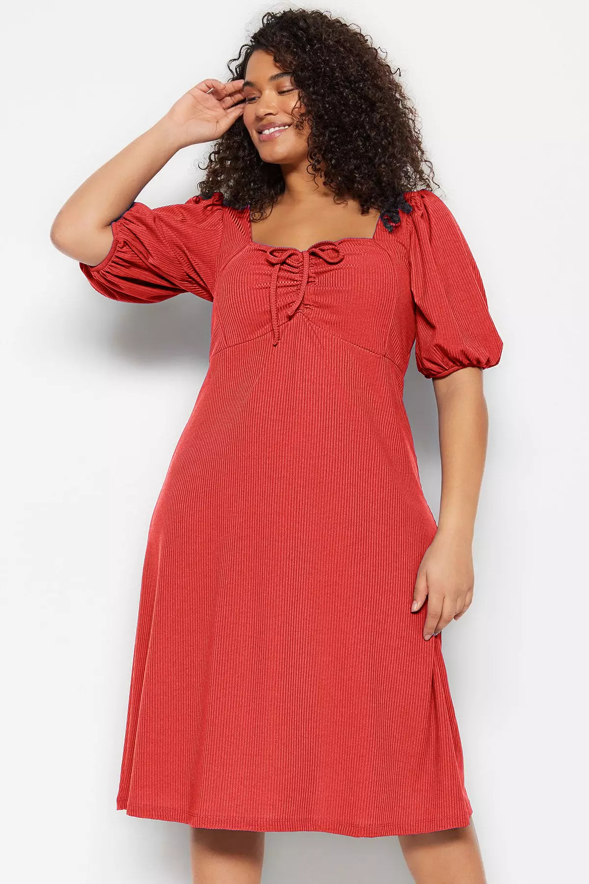 Plus Size Sweetheart Knitted Dress