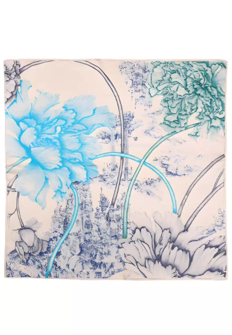 Luxury Silk Ladies' Large Scarf, Sun-Proof Crepe Satin, Premium Souvenir.