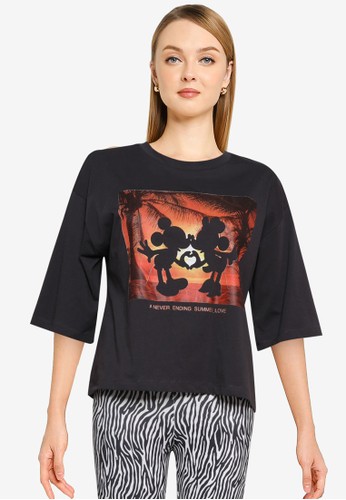 ONLY black Mickey Life Cropped T-Shirt 6C22AAA85E71D9GS_1