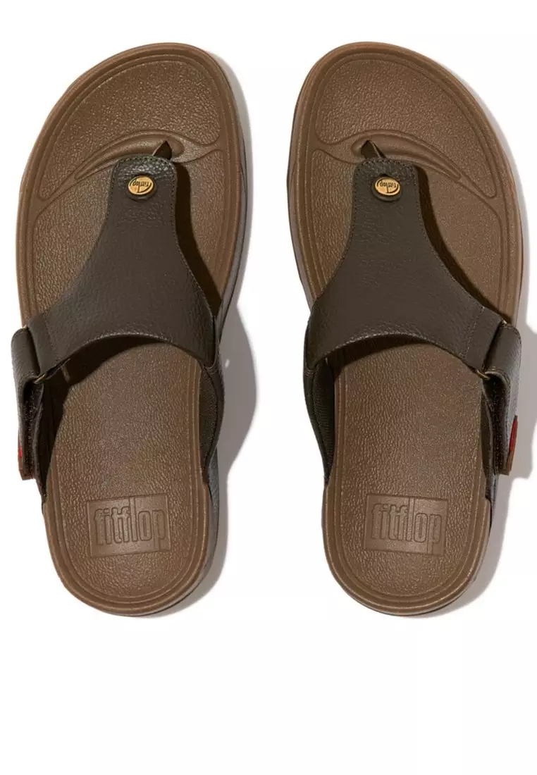 TRAKK II Men's Leather Toe-Post Sandals - Chocolate Brown (279-167)