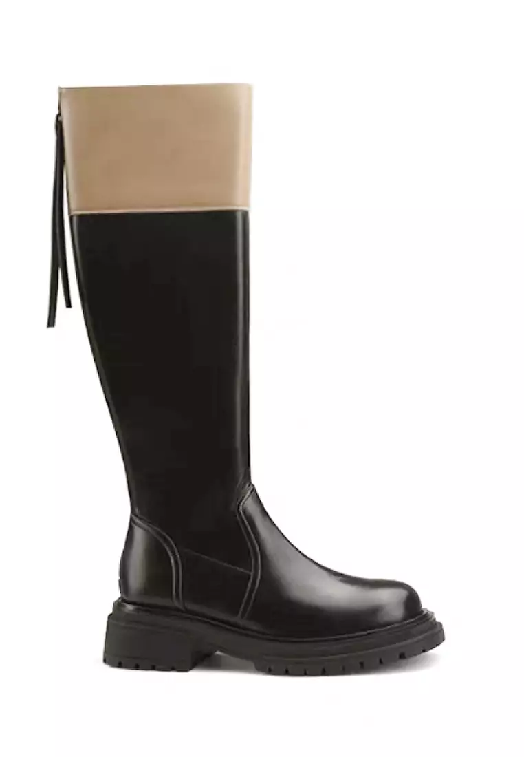 Discount on Twenty Eight Shoes  shoes - SKU: VANSA Colorblock Platform Mid-Length Rider Boots VSW-BA9-1