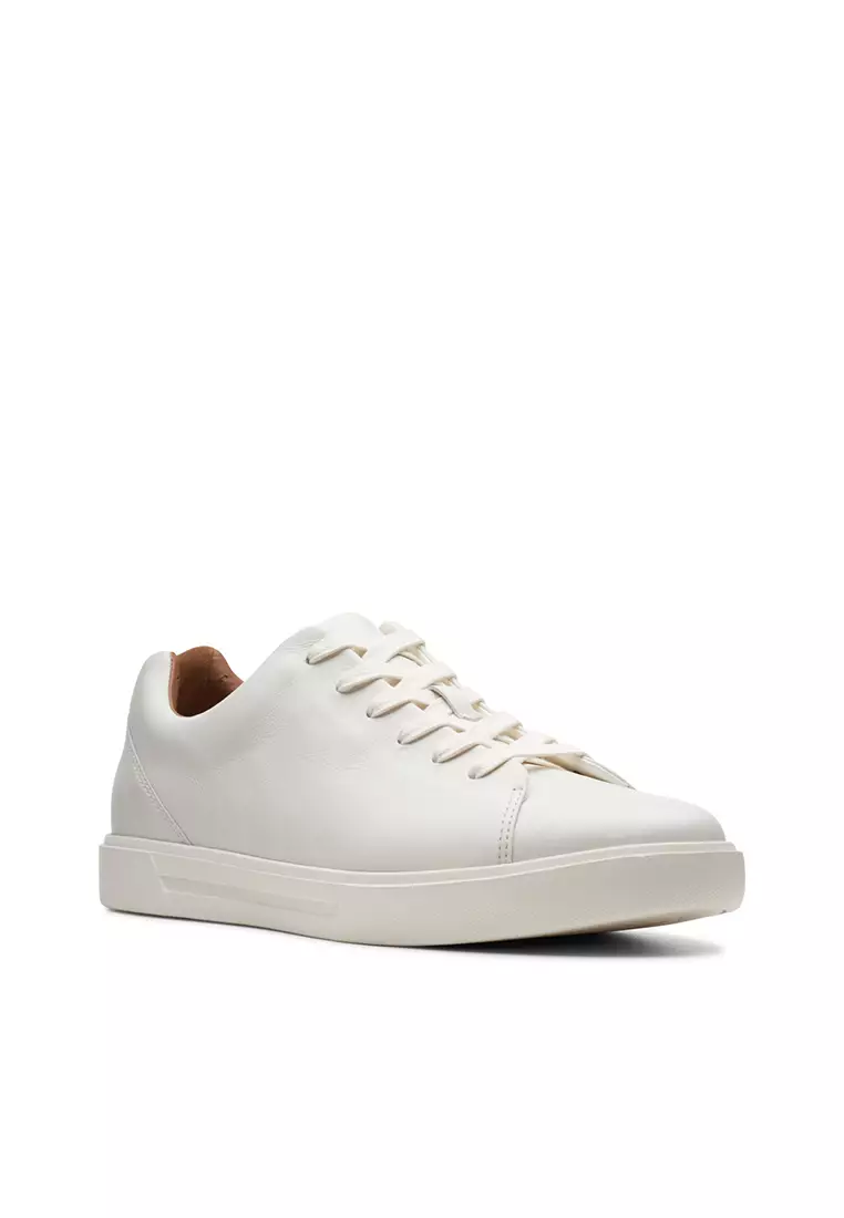 Mens Un Costa Lace Trainers - White Leather