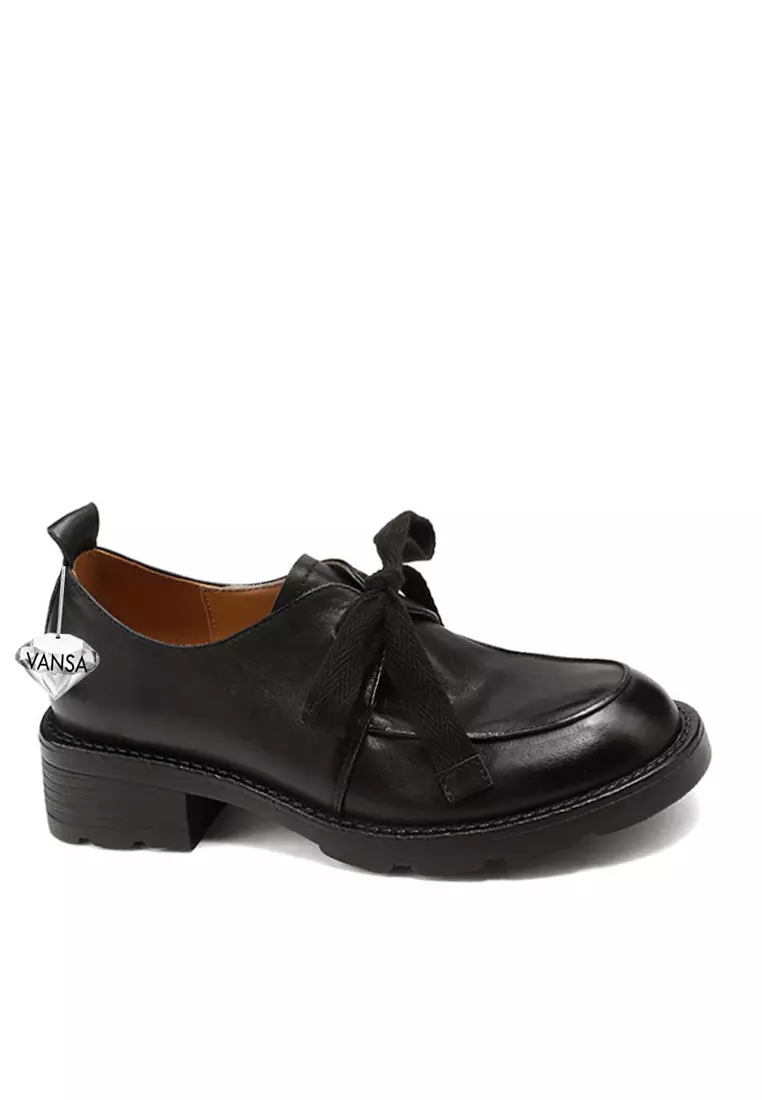 Discount on Twenty Eight Shoes  shoes - SKU: VANSA Top Layer Cowhide Lace Up Loafers VSW-F-C71