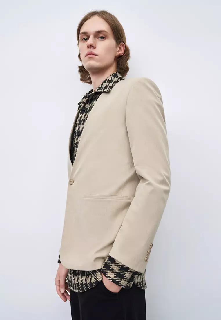 Mens blazer with shoulder pads hot sale
