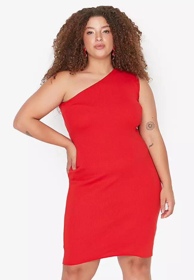 Buy Trendyol Plus Size One Shoulder Knitwear Dress 2024 Online