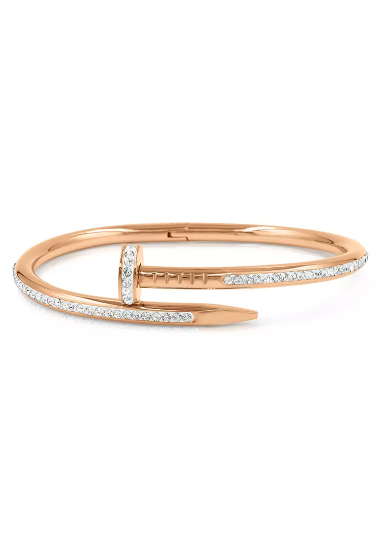 Buy SO SEOUL Nail It Austrian Crystal Rose Gold Middle Hinged