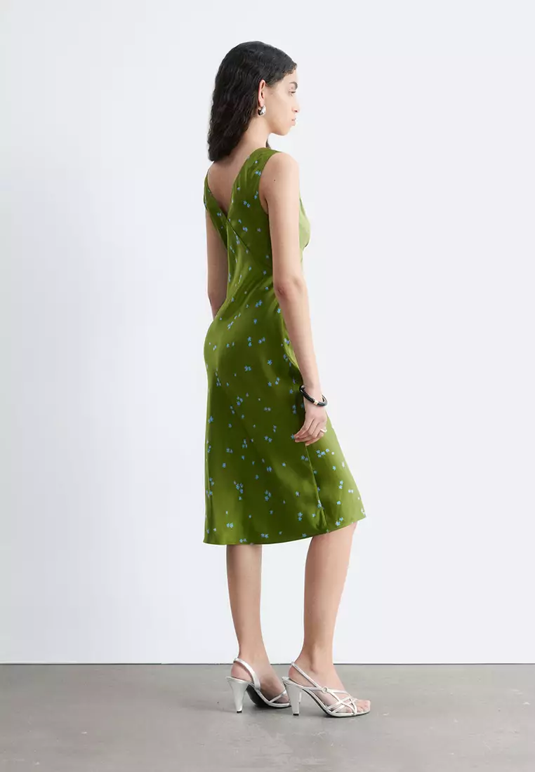 V-Neck Slip Midi Dress