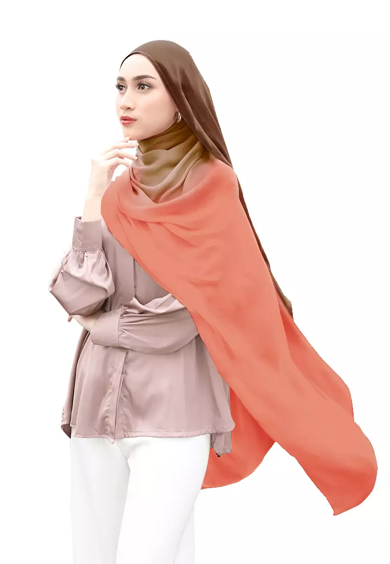 Bellaya Viscose Shawl Gradasi | Hijab Pashmina Viscose - Warm Coral