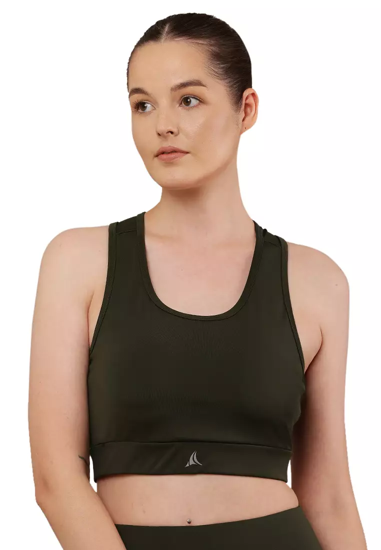 Women's Green Basic Coord Workout/Running Sports Bra