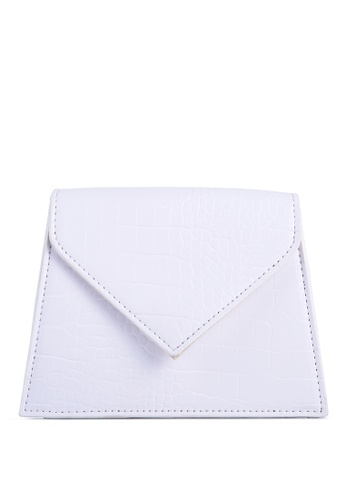 London Rag white White Mini Envelope Croc Sling Bag 2DC85AC302CAE6GS_1
