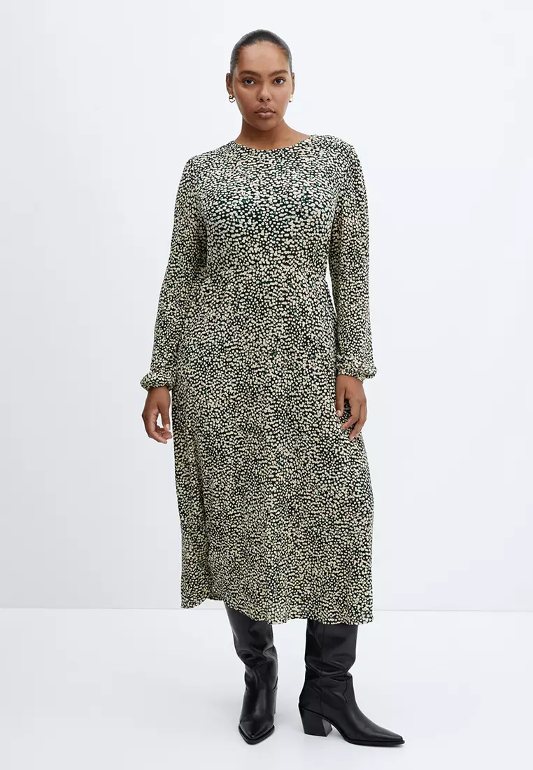 Mango midi store printed dress