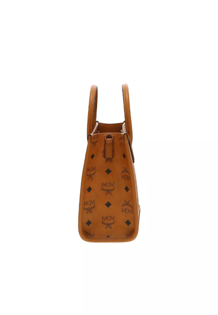 Buy MCM Small München Tote In Visetos Cognac MWTCABO07CO001 Online