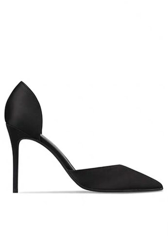 Twenty Eight Shoes black 8CM Silk Fabrics Hollow High Heel Shoes LJX06-c 5AE82SHC44A1F7GS_1