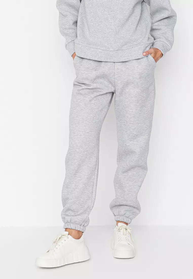 Gray Sweatsuit Jual Trendyol Basic Knit Sweatpants Original 2025