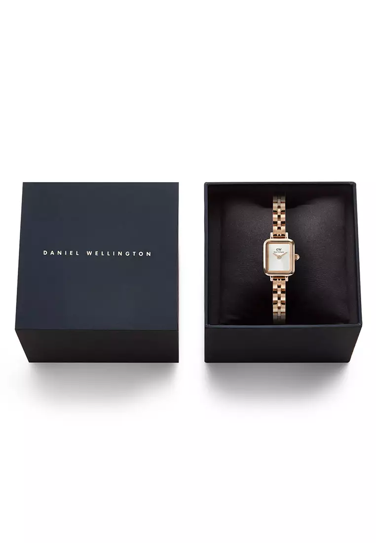 Quadro Mini Arch 3-Link White Silver Sunray Rose Gold Women Watch stainless steel watch DW Official Authentic Original