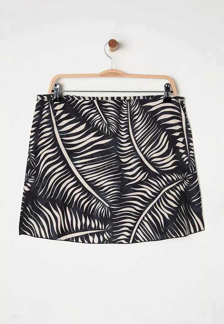 Multicolored Short Skirt Mini Tropical Patterned Plus Size Bikini Bottom TBBSS23CR00015