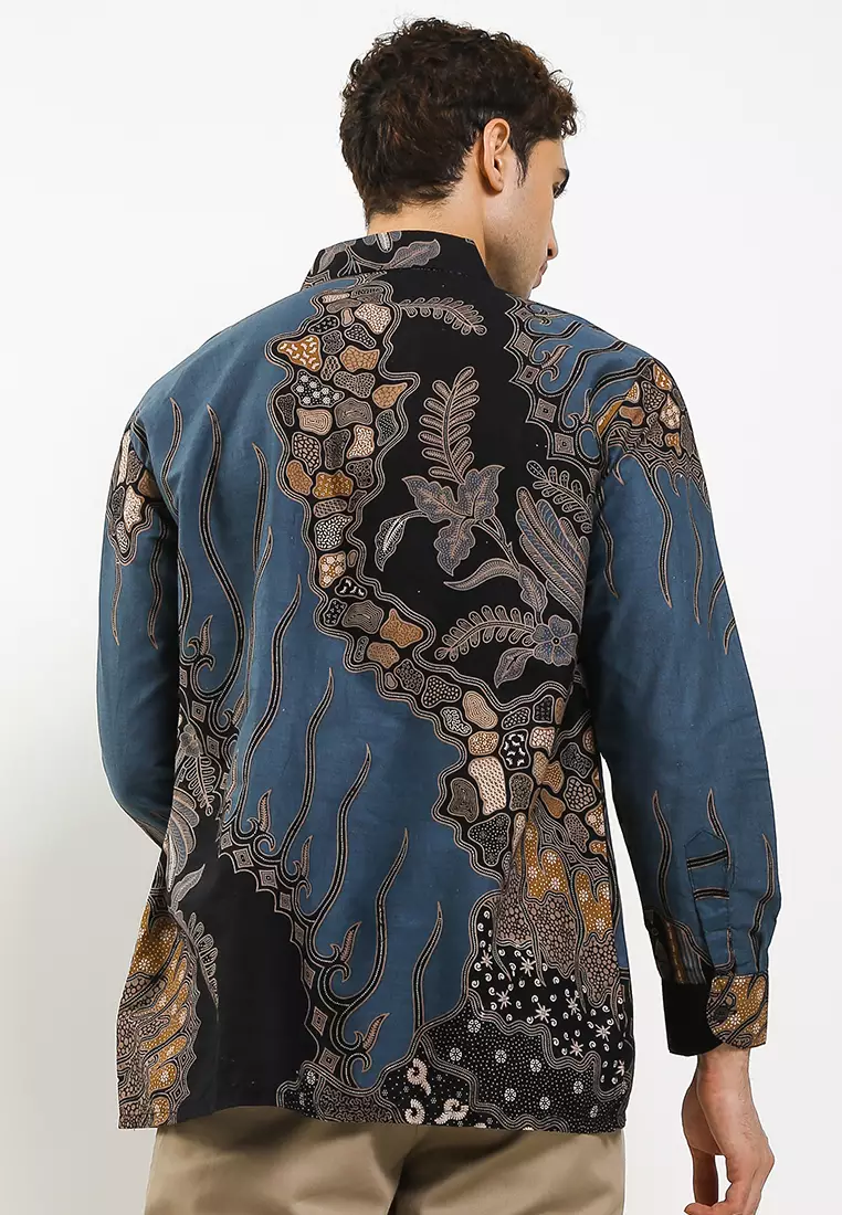 Kenari Kemeja Batik Exclusive Premium Pria Casual Modern Lengan Panjang