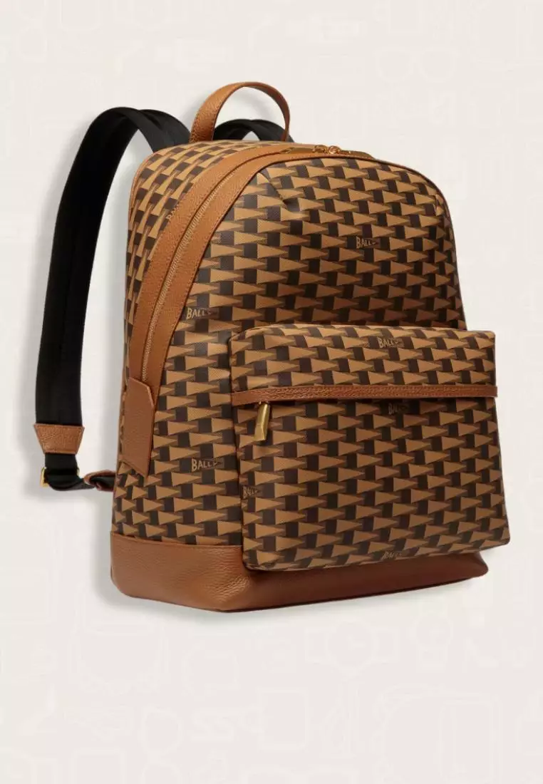 Bally Pennant Backpack In Desert TPU Brown