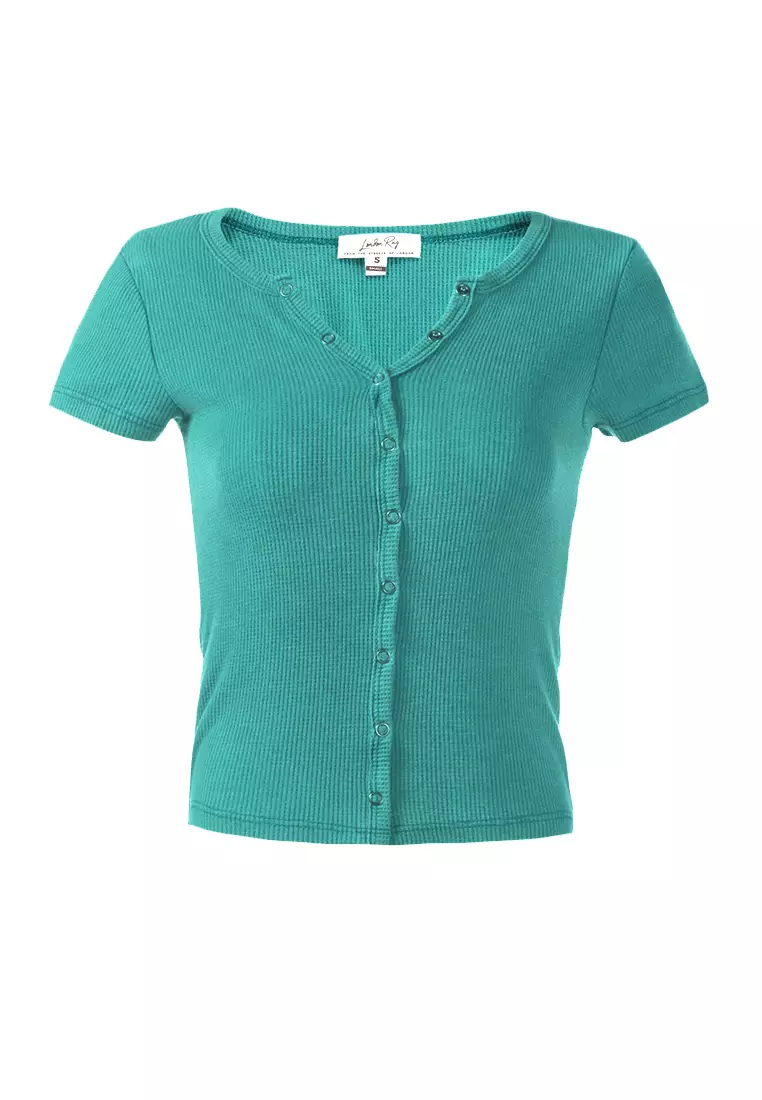 Kancing Hijau Tua Atas Rajutan