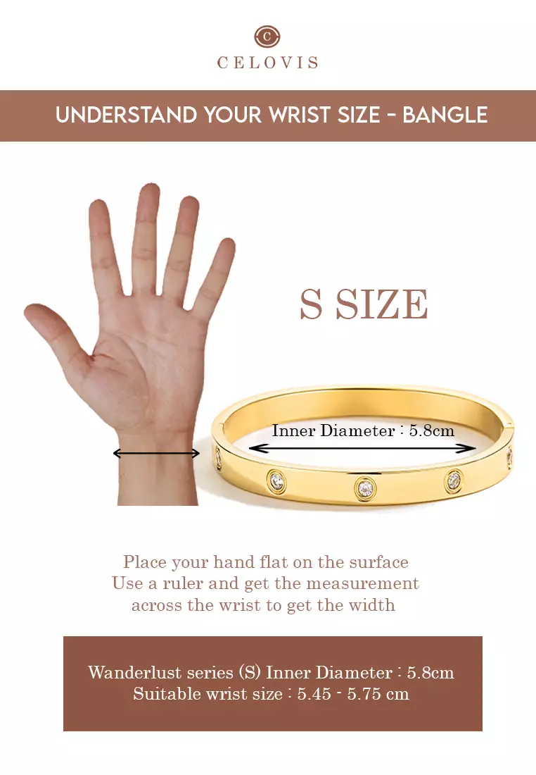 Wanderlust Zirconia Bangle in Gold