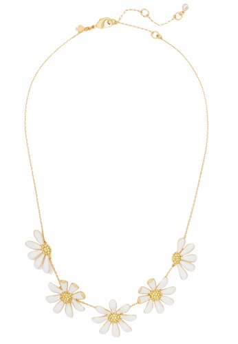 Kate Spade white and gold Kate Spade Dazzling Daisies Enamel Necklace in White Multi k8022 AC511AC468990BGS_1