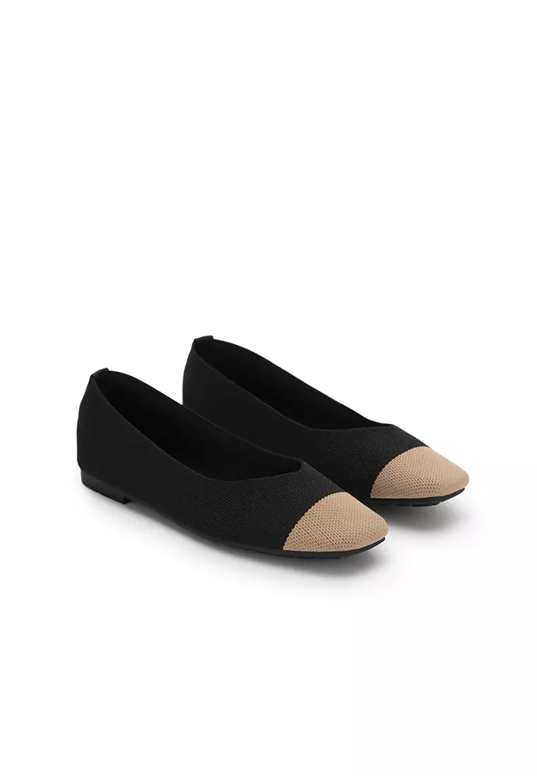 TWO TONE KNIT FLAT BALLERINA
