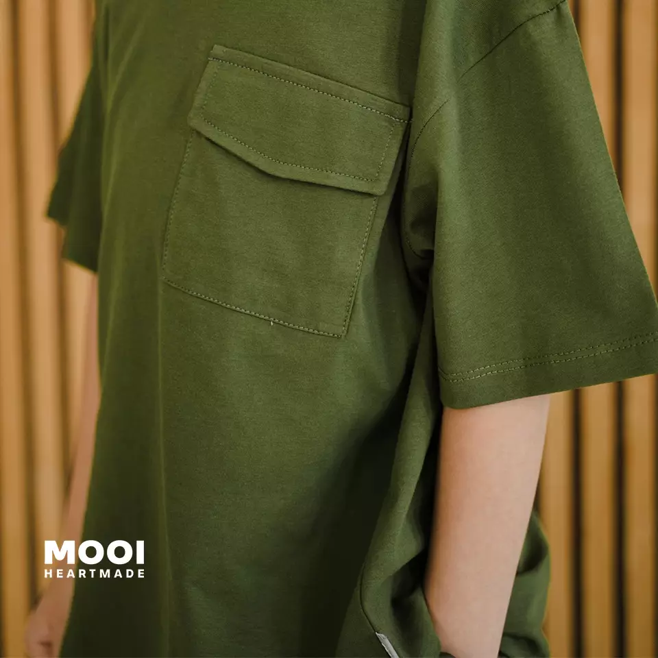 Mooi Kaos Anak Laki-Laki Renzo T-Shirt Tee - Green Olive