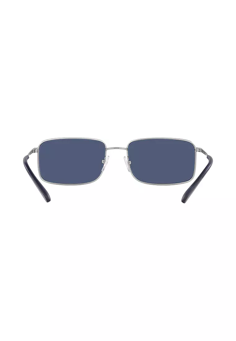 Men's Rectangle Frame Silver Metal Sunglasses - AX2044S