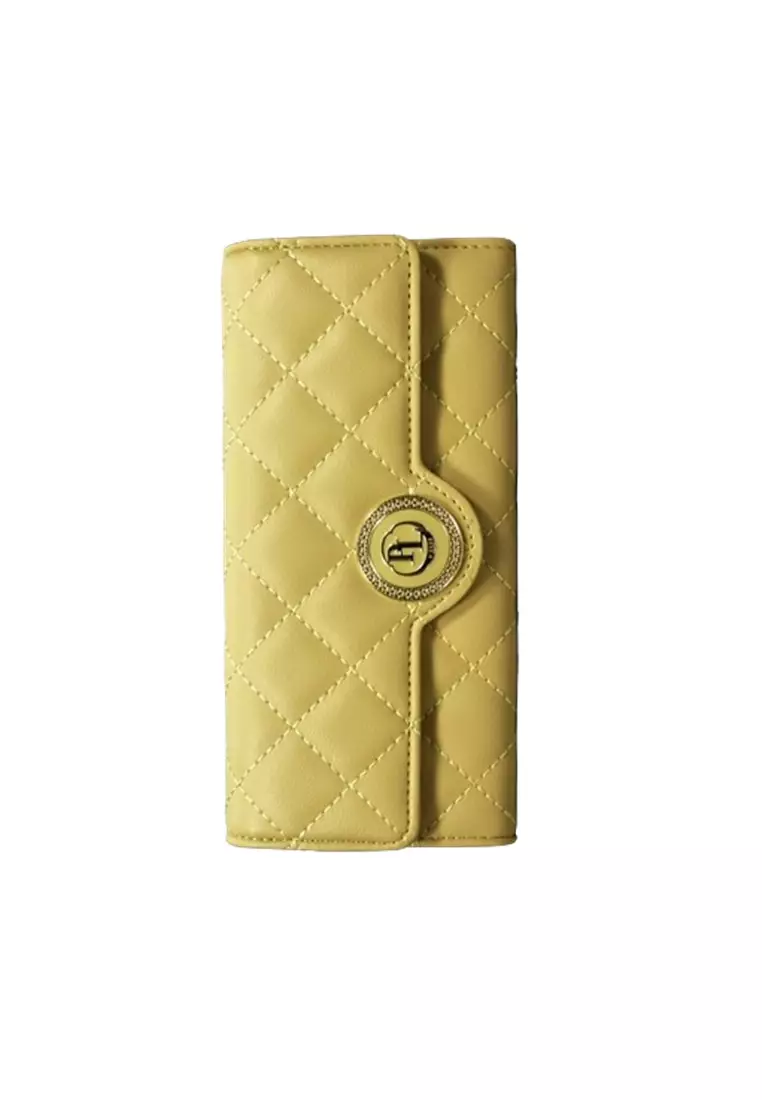 Dompet Wanita Panjang PIERRE LOUES Elenora Wallet Bahan Kulit PU Leather Premium BAEOS ORIGINAL - Yellow